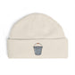 Embroidered Trash Can Cuff Beanie Hats Printify One size Ecru
