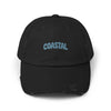 Coastal Distressed Baseball Cap — Vintage Ocean Graphic Hat Hats Printify Black One size