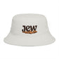 Bucket Hat — 'Jew' Logo with Bagels Embroidery | Retro Jewish Food Pride Cap Hats Printify One size Ecru
