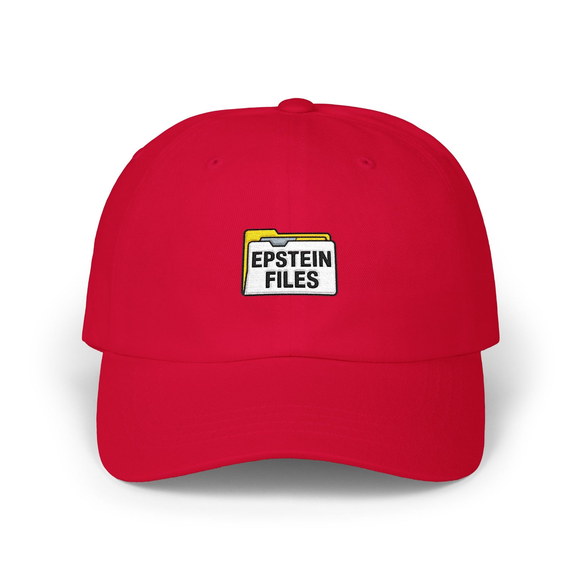 Dad Cap — "Epstein Files" Embroidered Archive Logo Hat Hats Printify Cranberry One size