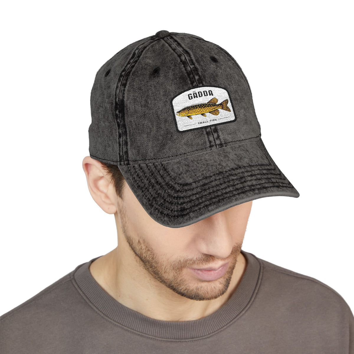 Vintage Fish Embroidered Cap Hats Printify