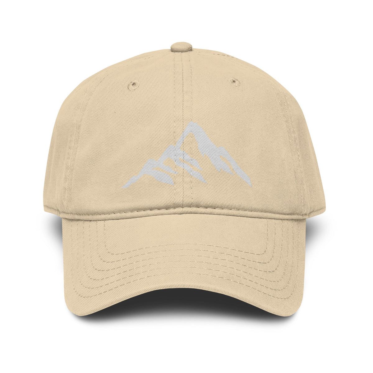 Washed Mountain Embroidered Baseball Cap Hats Printify One size Khaki