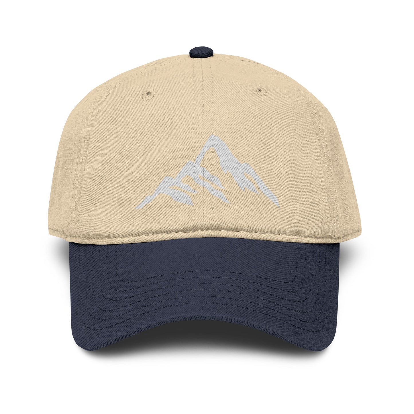 Washed Mountain Embroidered Baseball Cap Hats Printify One size Navy / Khaki
