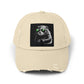 Distressed Cap — Cool Raccoon with Green Sunglasses Hat