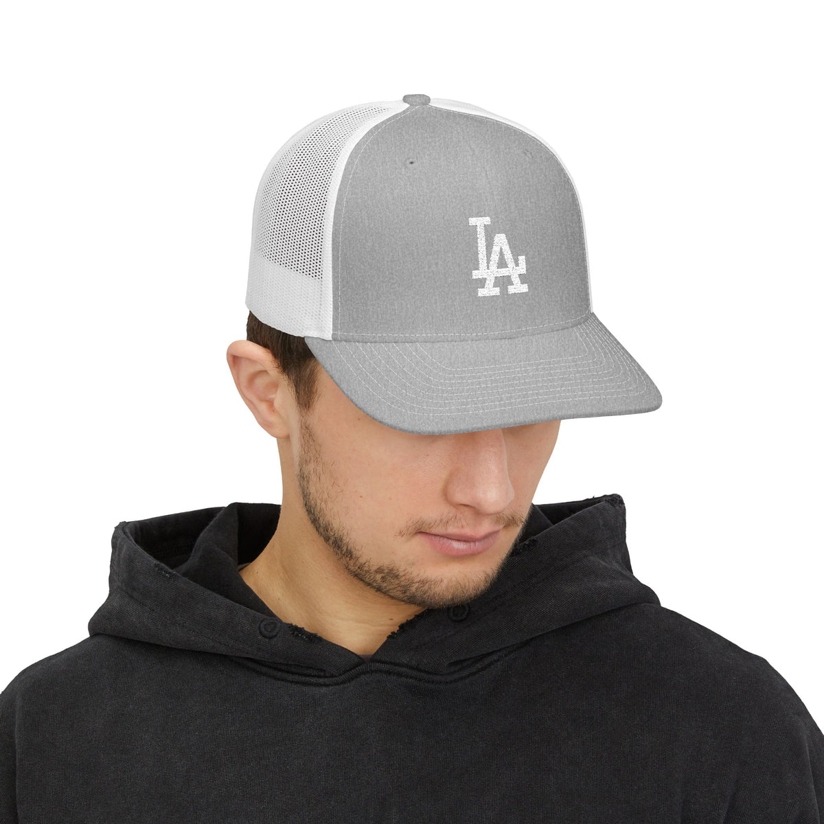 Embroidered LA Logo Snapback Trucker Cap Hats Printify