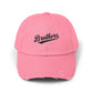 Distressed Baseball Cap — 'Brothers' Embroidered Vintage Dad Hat Hats Printify True Pink One size