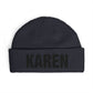 Cuff Beanie — Bold "KAREN" Embroidered Knit Hat Hats Printify One size Navy