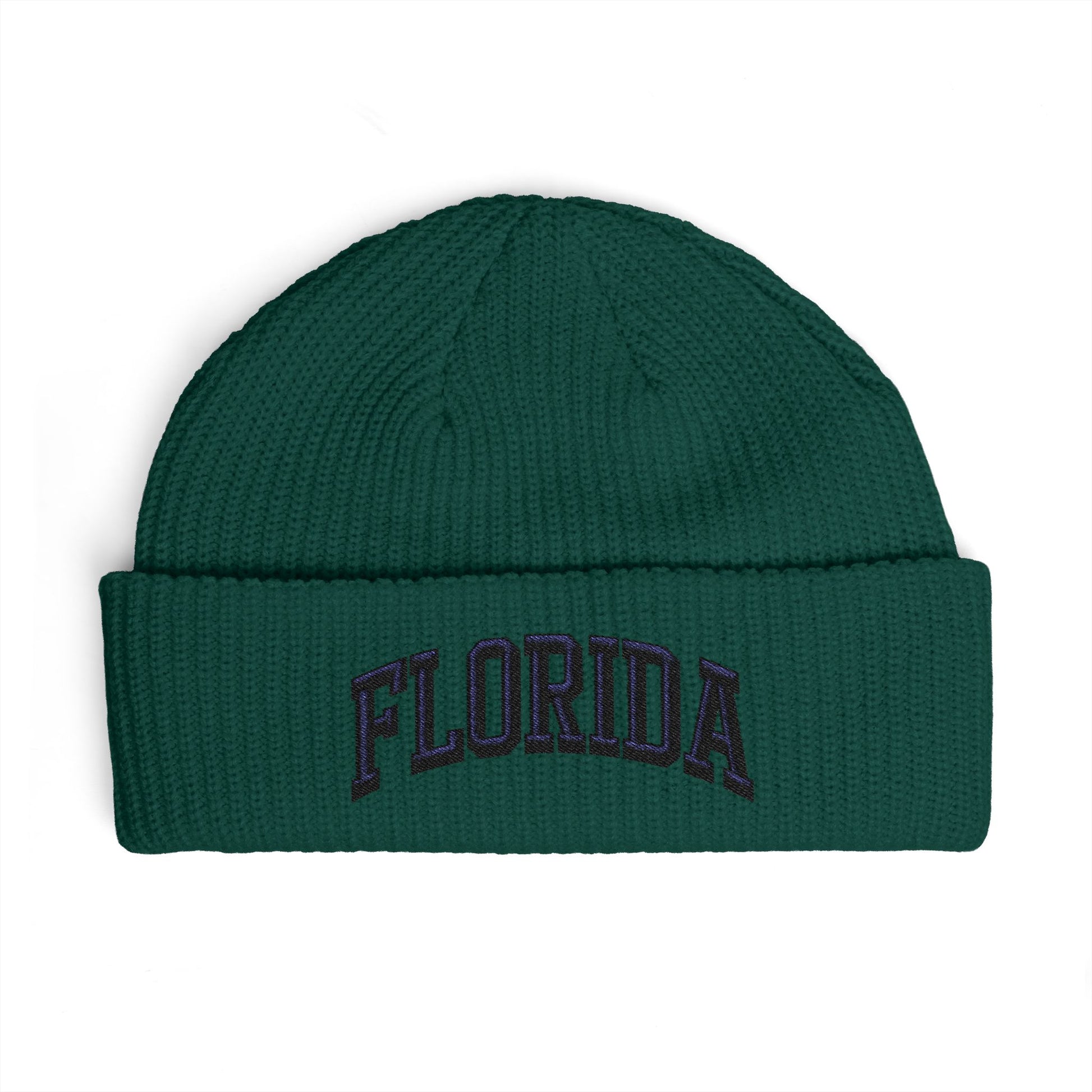 Florida Cuff Beanie - Embroidered Collegiate Knit Hat Hats Printify