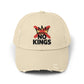 Distressed Black Cap — ‘Kings’ Crown Graphic Dad Hat Hats Printify Stone One size