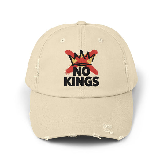 Distressed Black Cap — ‘Kings’ Crown Graphic Dad Hat Hats Printify Stone One size