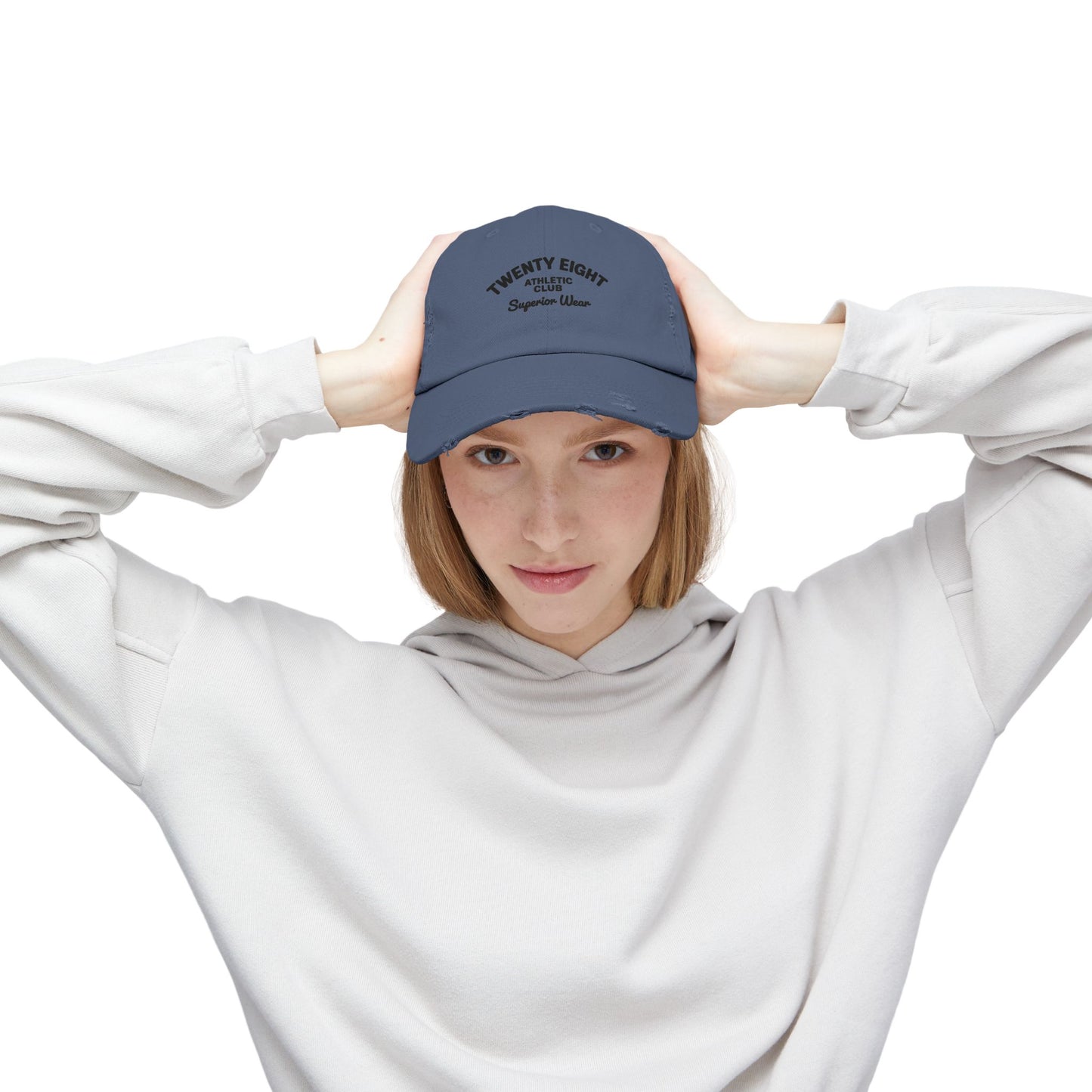 Distressed Baseball Cap — "Twenty Eight" Vintage Embroidered Dad Hat