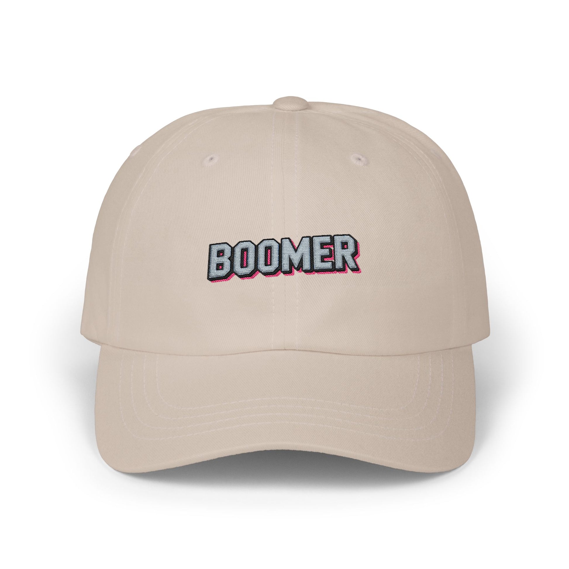 Boomer Embroidered Dad Cap – Retro Patch Baseball Hat Hats Printify Stone One size