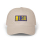 Dad Cap with Embroidered '130' Patch – Classic White Baseball Hat Hats Printify Stone One size