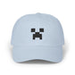 Pixel Creeper Face Cap | Classic Dad Cap, Gaming Dad Hat Hats Printify Light Blue One size