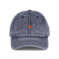 Vintage Embroidered Cap — Retro Washed Baseball Hat with Tiny Fox Patch Hats Printify One size Navy