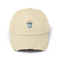 Distressed Bucket Hat — Embroidered Ice Bucket Design Cap Hats Printify Stone One size