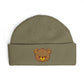 Embroidered Teddy Cuff Beanie — Cute Sequin Bear Knit Hat Hats Printify One size Eucalyptus