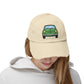 Distressed Cap — Retro Green Car Graphic Hat Hats Printify