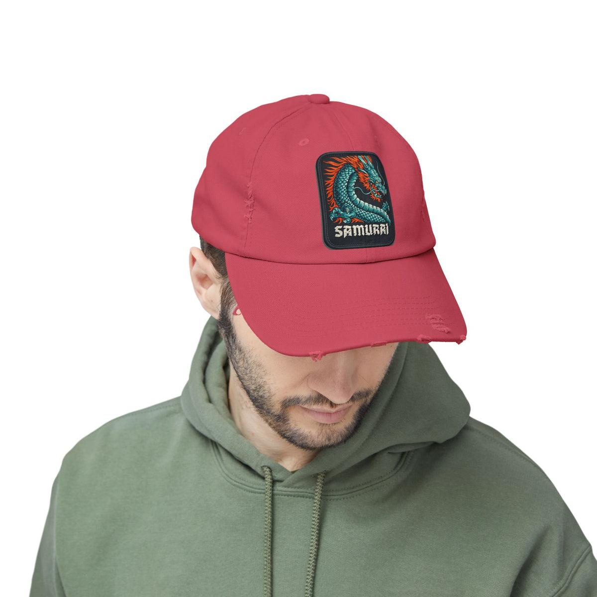 Distressed Samurai Dragon Cap — Vintage Retro Japanese Dragon Baseball Hat