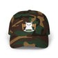 Dad Cap — Grumpy Cat at Dinner Embroidered Hat Hats Printify Green Camo One size