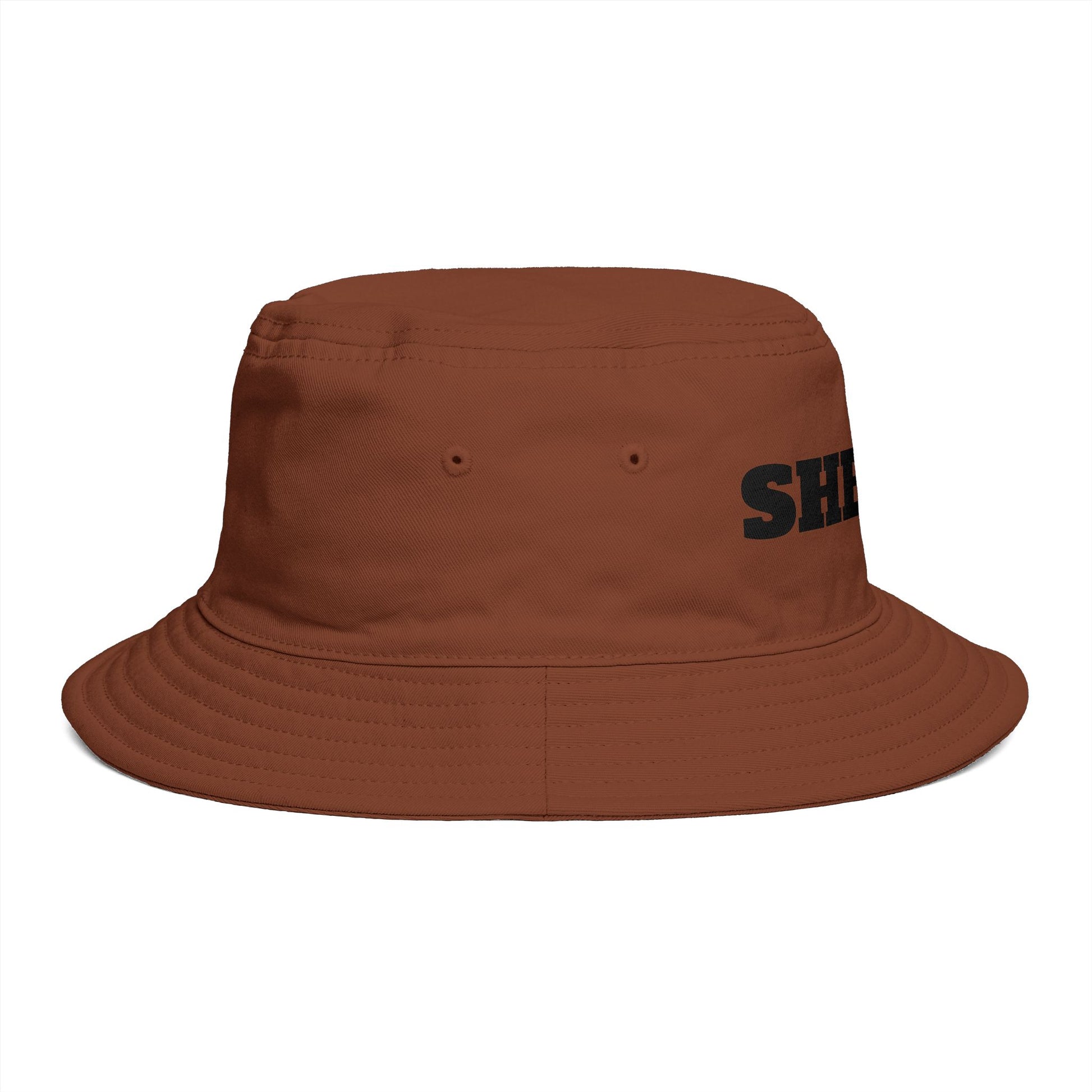 Shriff Bucket Hat — Retro Western Brown Cotton Sun Hat Hats Printify