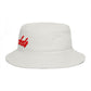 Bucket Hat — Retro Script 'Bucketd' Embroidered Brown Summer Hat