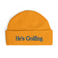 He's Golfing Cuff Beanie — Embroidered Golf Lover Knit Hat