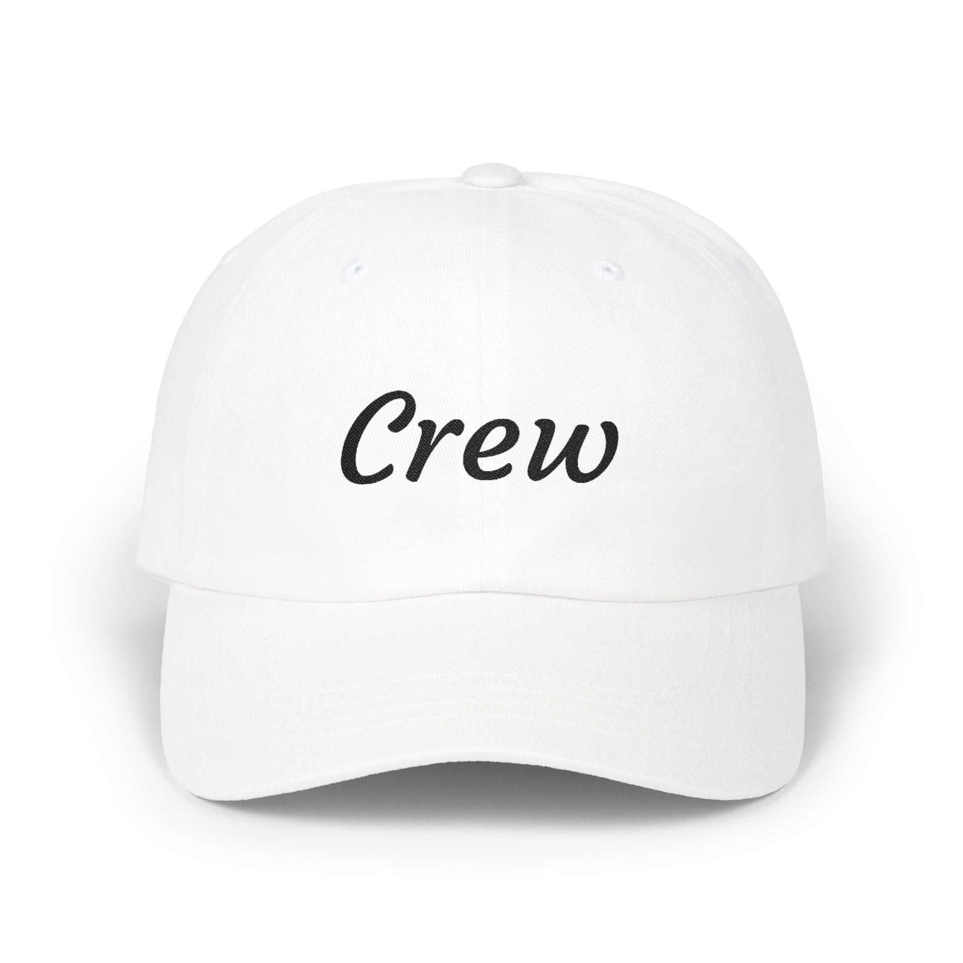 Crew Embroidered Dad Cap - Classic White Adjustable Baseball Hat Hats Printify White One size