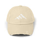 Distressed Mountain Hat — Minimal White Peak Embroidered Cap Hats Printify Stone One size