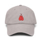 Washed Baseball Cap with Embroidered Red Boxing Gloves — Vintage Sport Dad Hat Hats Printify One size Gray