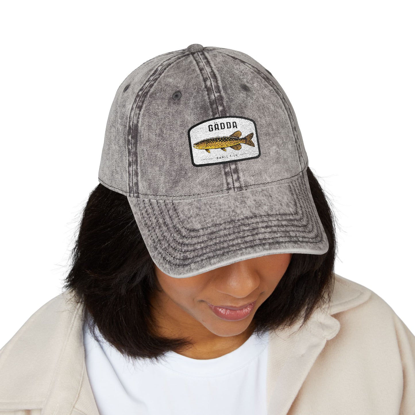 Vintage Fish Embroidered Cap Hats Printify