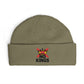 Cuff Beanie — 'No Kings' Streetwear Embroidered Beanie Hats Printify One size Eucalyptus