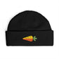 Embroidered Carrot Cuff Beanie Hats Printify One size Black