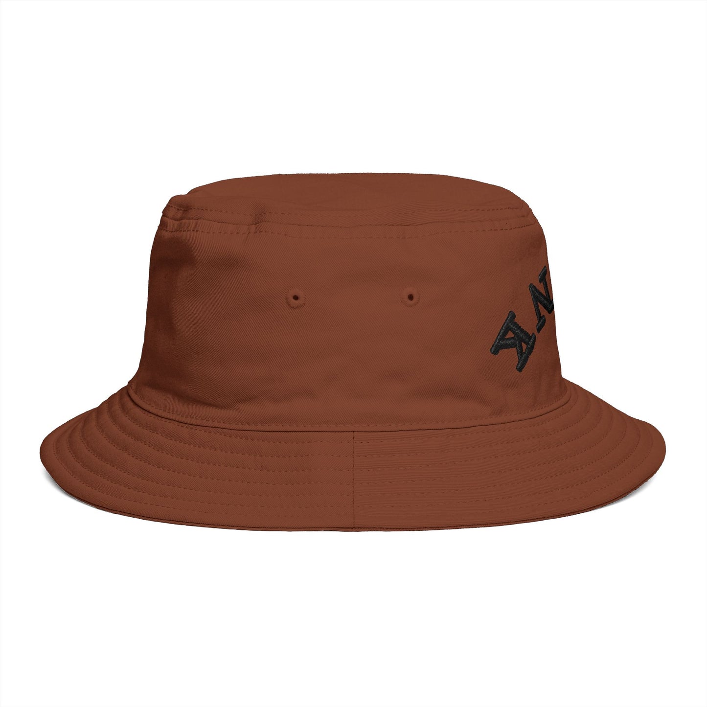 Drunk Arched Brown Bucket Hat – Retro Party & Festival Headwear