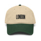 London Embroidered Washed Baseball Cap Hats Printify One size Dark Green / Khaki