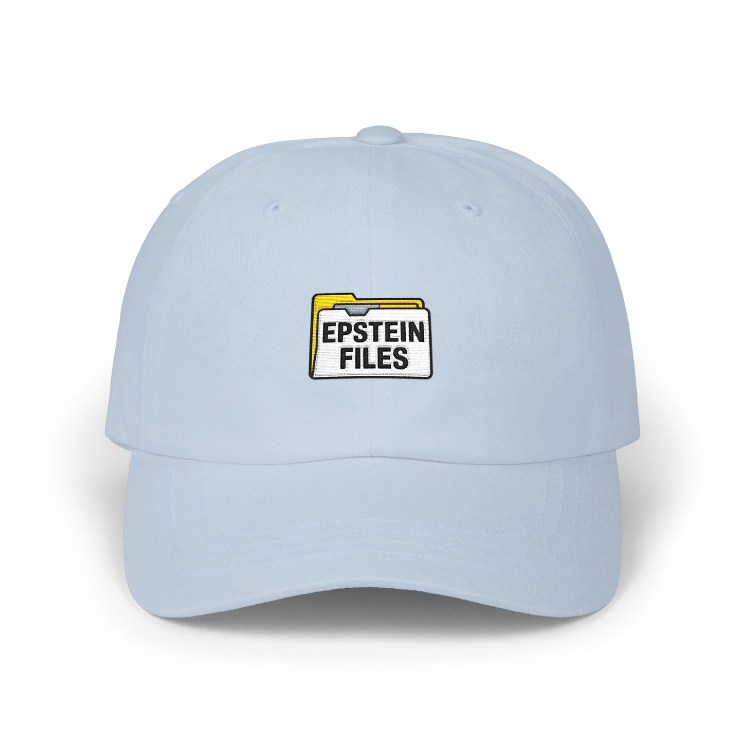 Dad Cap — "Epstein Files" Embroidered Archive Logo Hat Hats Printify Light Blue One size