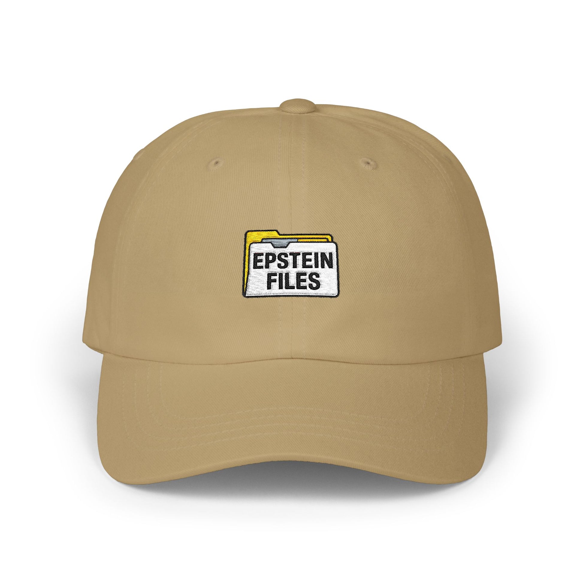 Dad Cap — "Epstein Files" Embroidered Archive Logo Hat Hats Printify Khaki One size