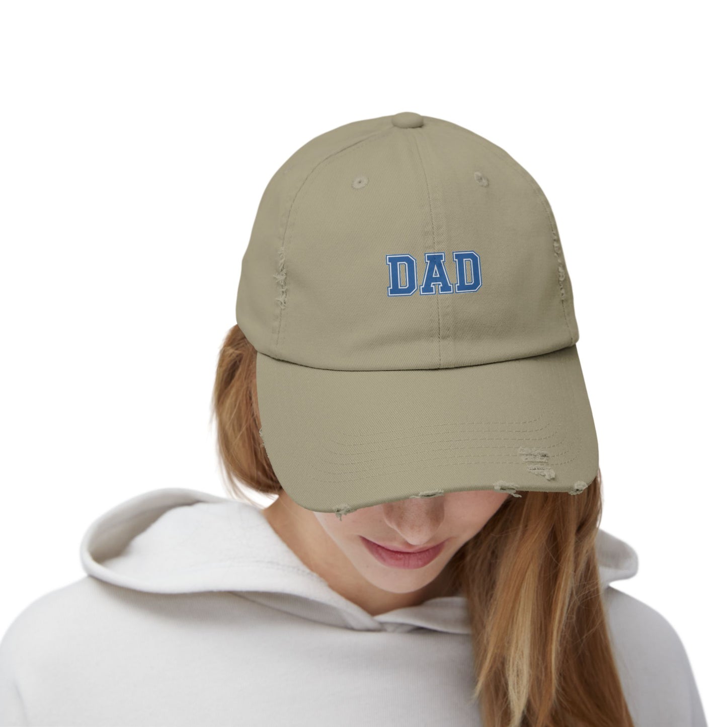Distressed 'DAD' Baseball Cap - Vintage Dad Hat, Father's Day Gift Hats Printify