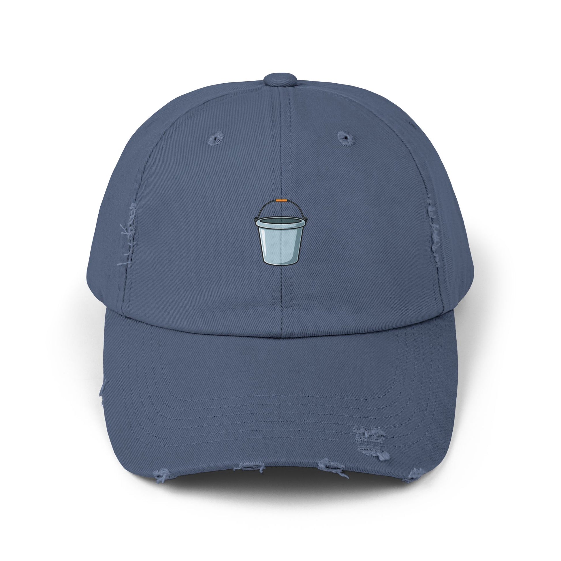 Distressed Bucket Hat — Embroidered Ice Bucket Design Cap Hats Printify Scotland Blue One size