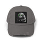 Distressed Cap — Cool Raccoon with Green Sunglasses Hat