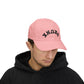 Dad Cap – 'DRUNK' Arch Embroidered White Baseball Hat