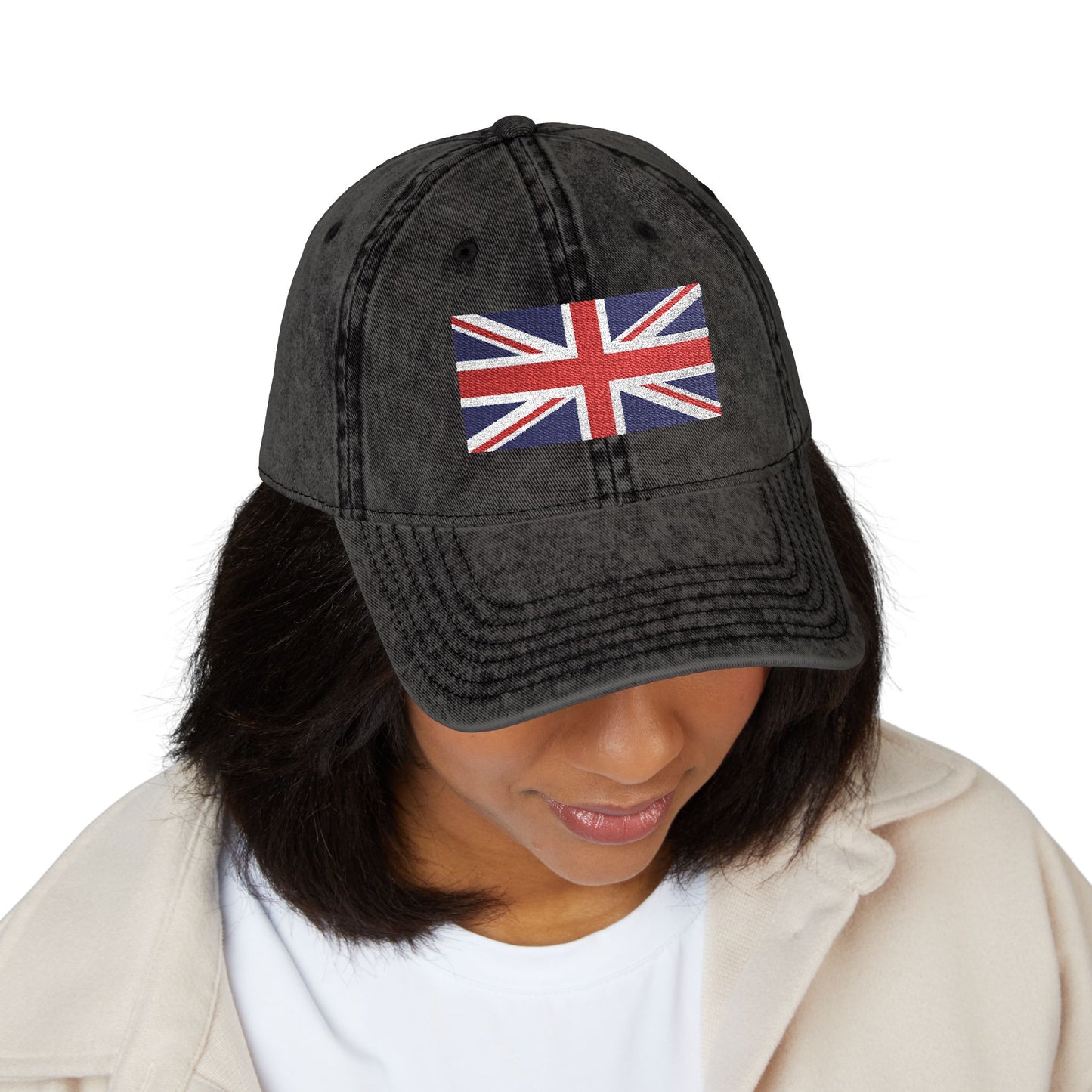 Vintage Union Jack Embroidered Cap Hats Printify