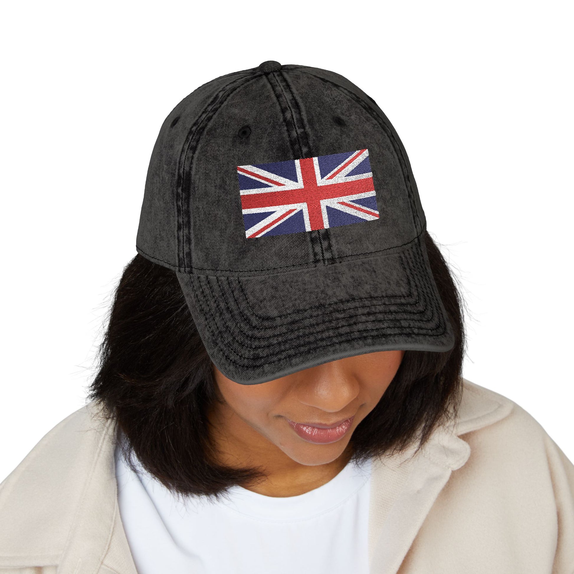 Vintage Union Jack Embroidered Cap Hats Printify