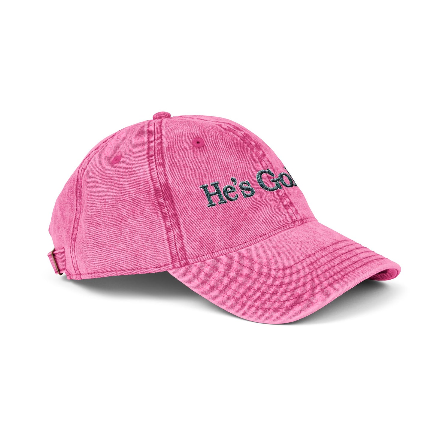 He’s Golfing Embroidered Vintage Cap — Washed Red Golf Dad Hat