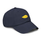 Washed Cotton Baseball Cap with Embroidered Yellow Leaf – Casual Fall Hat
