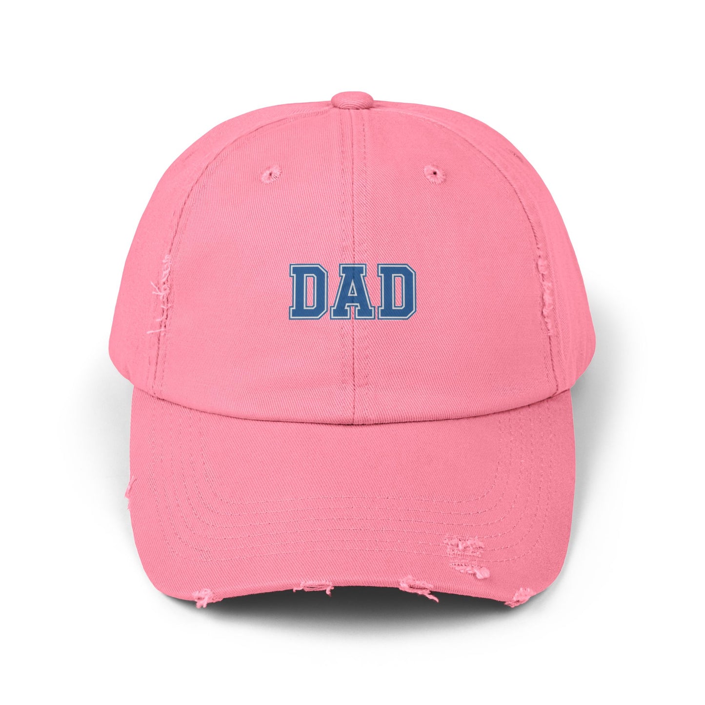 Distressed 'DAD' Baseball Cap - Vintage Dad Hat, Father's Day Gift Hats Printify True Pink One size