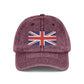 Vintage Union Jack Embroidered Cap Hats Printify One size Maroon