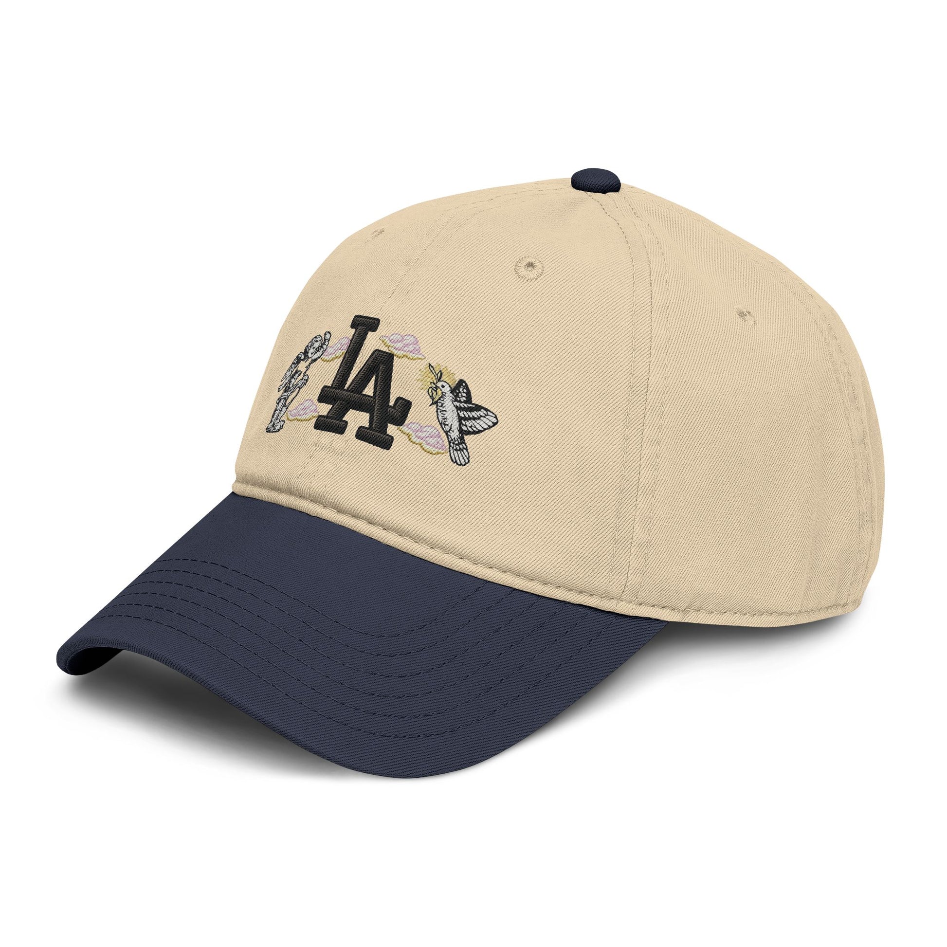 Washed Baseball Cap with LA Embroidered Astronauts Hats Printify