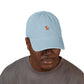Black Denim Hat with Orange Pushpin Embroidery — Casual Baseball Cap Hats Printify
