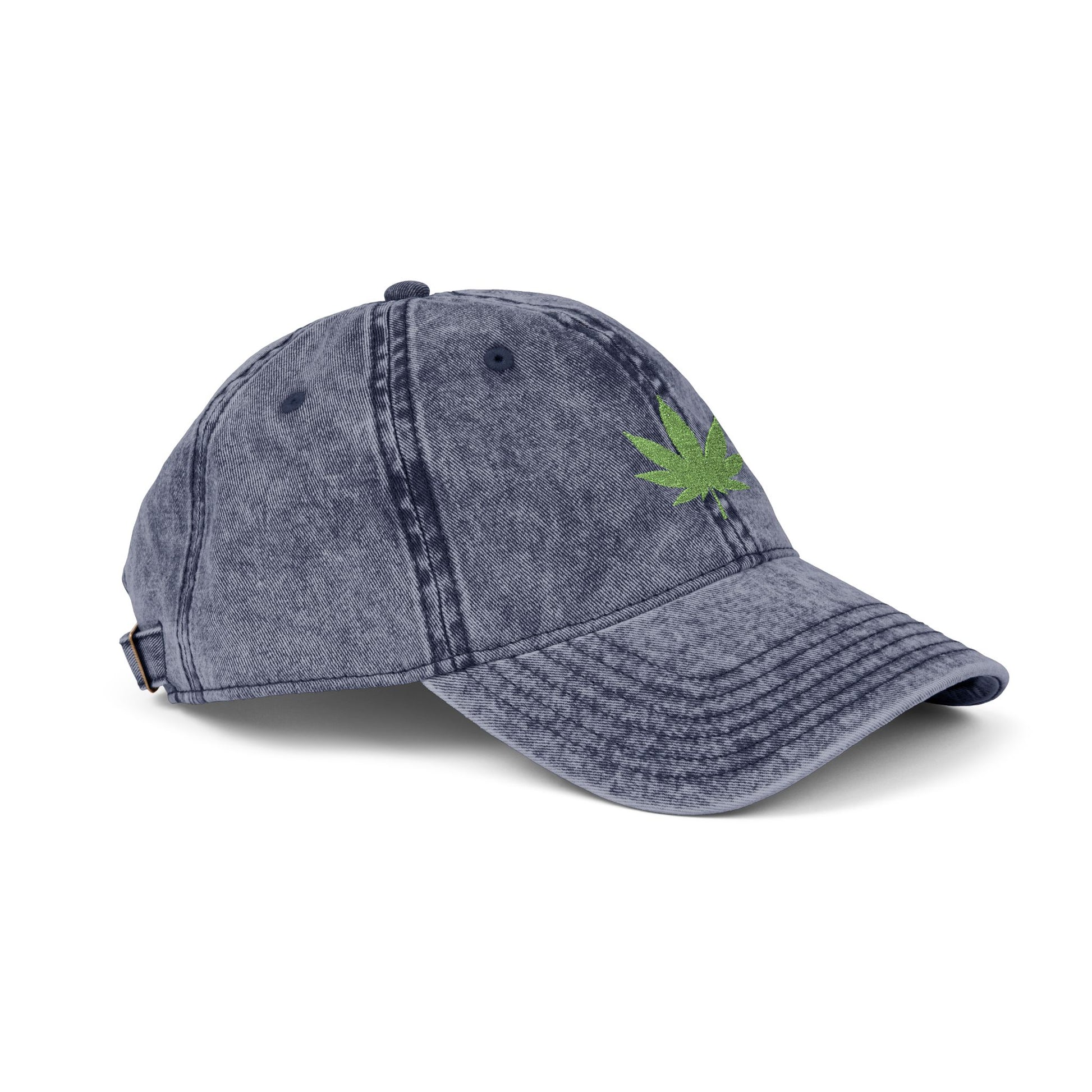 Vintage Embroidered Weed Leaf Cap Hats Printify